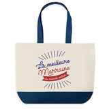 Sac de shopping bleu Marraine Meilleure du Monde