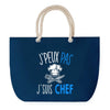 Sac de Plage Bleu avec Anse Corde J'peux Pas Chef Cuisine