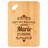 Planche bambou gravée personnalisée femme idée cadeau Fête des Mères apéro 30×20 prénom cuisine plateau fromage anniversaire noel maman mamie