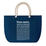 Sac de plage Bleu anse corde Tapissière Bonne ou de Mauvaise