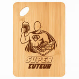 Planche bambou gravée personnalisée homme idée cadeau Fête des Pères apéro 30×20 prénom cuisine plateau fromage anniversaire noel papa papi 