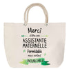 Sac Fête des Mères Mamie Famille Idée Cadeau anniversaire Noël Travail Boulot Métier Départ Retraite Collègue Femme cabas shopping plage