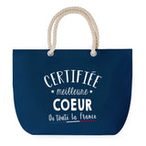 Sac de Plage Bleu avec Anse Corde Certifiée meilleure Coeur