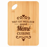 Planche bambou gravée personnalisée femme idée cadeau Fête des Mères apéro 30×20 prénom cuisine plateau fromage anniversaire noel maman mamie