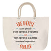Sac Fête des Mères Mamie Famille Idée Cadeau anniversaire Noël Travail Boulot Métier Départ Retraite Collègue Femme cabas shopping plage