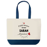 Sac de shopping bleu Bazar d'une Sarah d'amour