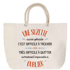 Sac Fête des Mères Mamie Famille Idée Cadeau anniversaire Noël Travail Boulot Métier Départ Retraite Collègue Femme cabas shopping plage