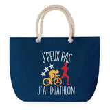Sac de plage Bleu anse corde J'peux Pas Duathlon