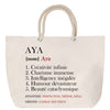 Sac Fête des Mères Mamie Famille Idée Cadeau anniversaire Noël Travail Boulot Métier Départ Retraite Collègue Femme cabas shopping plage