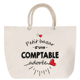 Sac Fête des Mères Mamie Famille Idée Cadeau anniversaire Noël Travail Boulot Métier Départ Retraite Collègue Femme cabas shopping plage