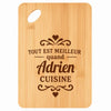 Planche bambou gravée personnalisée homme idée cadeau Fête des Pères apéro 30×20 prénom cuisine plateau fromage anniversaire noel papa papi 