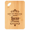 Planche bambou gravée personnalisée homme idée cadeau Fête des Pères apéro 30×20 prénom cuisine plateau fromage anniversaire noel papa papi 