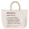 Sac Fête des Mères Mamie Famille Idée Cadeau anniversaire Noël Travail Boulot Métier Départ Retraite Collègue Femme cabas shopping plage