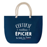 Sac de plage Bleu anse corde Certifié meilleur Épicier