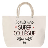 Sac Fête des Mères Mamie Famille Idée Cadeau anniversaire Noël Travail Boulot Métier Départ Retraite Collègue Femme cabas shopping plage
