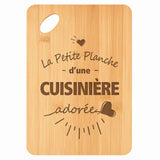 Planche bambou gravée personnalisée femme idée cadeau Fête des Mères apéro 30×20 prénom cuisine plateau fromage anniversaire noel maman mamie