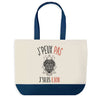 Sac de shopping bleu J'peux pas Signe Lion