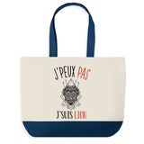 Sac de shopping bleu J'peux pas Signe Lion