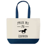 Sac de shopping bleu J'peux pas Équitation Cheval