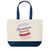 Sac de shopping bleu Fleuriste Meilleure du Monde