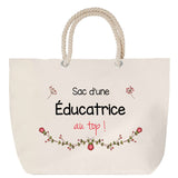 Sac Fête des Mères Mamie Famille Idée Cadeau anniversaire Noël Travail Boulot Métier Départ Retraite Collègue Femme cabas shopping plage