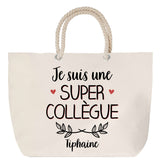 Sac Fête des Mères Mamie Famille Idée Cadeau anniversaire Noël Travail Boulot Métier Départ Retraite Collègue Femme cabas shopping plage