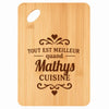 Planche bambou gravée personnalisée homme idée cadeau Fête des Pères apéro 30×20 prénom cuisine plateau fromage anniversaire noel papa papi 