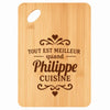 Planche bambou gravée personnalisée homme idée cadeau Fête des Pères apéro 30×20 prénom cuisine plateau fromage anniversaire noel papa papi 