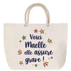 Sac Fête des Mères Mamie Famille Idée Cadeau anniversaire Noël Travail Boulot Métier Départ Retraite Collègue Femme cabas shopping plage