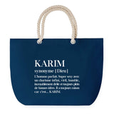 Sac de plage Bleu anse corde Karim Définition Homme