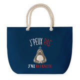 Sac de plage Bleu anse corde J'peux Pas Retraite