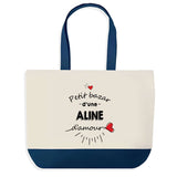 Sac de shopping bleu Bazar d'une Aline d'amour