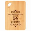 Planche bambou gravée personnalisée femme idée cadeau Fête des Mères apéro 30×20 prénom cuisine plateau fromage anniversaire noel maman mamie