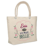 Sac Fête des Mères Mamie Famille Idée Cadeau anniversaire Noël Travail Boulot Métier Départ Retraite Collègue Femme cabas shopping plage
