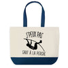 Sac de shopping bleu J'peux pas Saut À La Perche