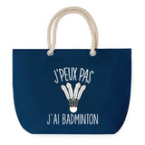 Sac de plage Bleu anse corde J'peux Pas Badminton