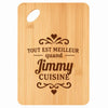 Planche bambou gravée personnalisée homme idée cadeau Fête des Pères apéro 30×20 prénom cuisine plateau fromage anniversaire noel papa papi 