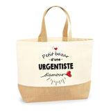 Sac Jute Fête des Mères Fêtes des Pères Mamie Papi Famille Idée Cadeau anniversaire Noël Travail Boulot Métier Départ Retraite Collègue Femme Homme