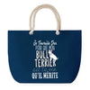 Sac de plage Bleu anse corde Bull Terrier Travailler Dur pour mon Chien