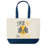 Sac de shopping bleu J'peux pas Course Auto