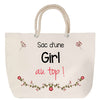 Sac Fête des Mères Mamie Famille Idée Cadeau anniversaire Noël Travail Boulot Métier Départ Retraite Collègue Femme cabas shopping plage