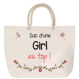 Sac Fête des Mères Mamie Famille Idée Cadeau anniversaire Noël Travail Boulot Métier Départ Retraite Collègue Femme cabas shopping plage