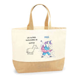 Sac Jute Fête des Mères Fêtes des Pères Mamie Papi Famille Idée Cadeau anniversaire Noël Travail Boulot Métier Départ Retraite Collègue Femme Homme