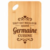 Planche bambou gravée personnalisée femme idée cadeau Fête des Mères apéro 30×20 prénom cuisine plateau fromage anniversaire noel maman mamie