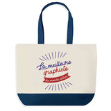 Sac de shopping bleu Graphiste Meilleure du Monde