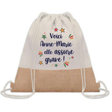 Sac Fête des Mères Mamie Famille Idée Cadeau anniversaire Noël Travail Boulot Métier Départ Retraite Collègue Femme cabas shopping plage