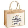 Sac Fête des Mères Mamie Famille Idée Cadeau anniversaire Noël Travail Boulot Métier Départ Retraite Collègue Femme cabas shopping plage