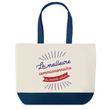 Sac de shopping bleu Commissionnaire Meilleure du Monde
