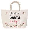 Sac Fête des Mères Mamie Famille Idée Cadeau anniversaire Noël Travail Boulot Métier Départ Retraite Collègue Femme cabas shopping plage