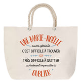Sac Fête des Mères Mamie Famille Idée Cadeau anniversaire Noël Travail Boulot Métier Départ Retraite Collègue Femme cabas shopping plage